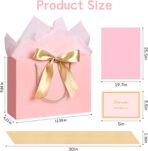 JMANNI Gift Bag, 1PCS Gift Bags Large with Ribbon and 1 Greeting Cards 2 Tissue Paper, Portable Paper Gift Bag with Handles, Birthday Gift Bags, Valentine's Day, Present Bags for Christmas Wedding Party Mothers Day - Image 4