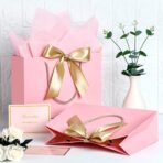 JMANNI Gift Bag, 1PCS Gift Bags Large with Ribbon and 1 Greeting Cards 2 Tissue Paper, Portable Paper Gift Bag with Handles, Birthday Gift Bags, Valentine's Day, Present Bags for Christmas Wedding Party Mothers Day - Image 5