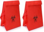 QWORK Medical Specimen Transport Bag, 2 Pack Biohazard Cooler Bag, 6.75" x 10" x 5.75", Red - Image 8
