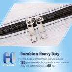 12 Pack Large Strong Moving Bags with Zippers & Carrying Handles - Water-Resistant - Heavy Duty Storage Tote for Space Saving, Fold Flat, Alternative to Moving Box (Semi-Transparent) - Image 4