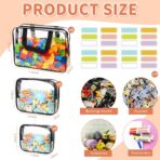 18 Packs Toy Storage Bags with Labels, Clear PVC Puzzle Storage Bags, Waterproof Travel Toy Organizer Bags with Zipper for Building Blocks Kids Books (3 Size) - Image 3