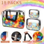 18 Packs Toy Storage Bags with Labels, Clear PVC Puzzle Storage Bags, Waterproof Travel Toy Organizer Bags with Zipper for Building Blocks Kids Books (3 Size) - Image 4