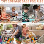 18 Packs Toy Storage Bags with Labels, Clear PVC Puzzle Storage Bags, Waterproof Travel Toy Organizer Bags with Zipper for Building Blocks Kids Books (3 Size) - Image 7