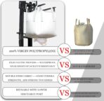 10Pack Aolikebao FIBC Bulk Bag,1.5 Ton Bag, 39.4"L x 39.4"W x 39.4"H,3300lbs SWL Safty Factor 3:1,Woven Polypropylene Bags,Duffle Top Spout Bottom (10) - Image 7