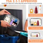 AURUZA Clear Makeup Bag,Portable Travel Toiletry Bags with Zipper, TSA Approved Clear Organizer Bags, PVC Cosmetic Pouch for Airport Airline Compliant - Image 4