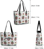 Big Shoulder Commuter Bag Soft Leather Handbag Work Tote Bag With Zipper - Image 5