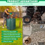72 & 32 Gallon Reusable Yard Waste & Lawn and Leaf Bags with Handles - Tear Resistant PP Garden Trash Bags for Seasonal Cleanup, Patio, Lawn & Leaf Collection, Grass Clippings, Collapsible with Gloves - Image 7