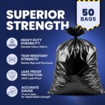Plasticplace Contractor Trash Bags 40-45 Gallon │ 3.0 Mil │ Black Heavy Duty Garbage Bag │ 40” x 48” (50 Count) - Image 5