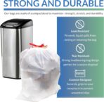 Reli. Tall Kitchen Drawstring Trash Bags 13 Gallon | 500 Count Bulk | Kitchen Garbage Bags | White | 13 Gallon - 16 Gal Capacity - Image 3