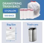 Reli. Tall Kitchen Drawstring Trash Bags 13 Gallon | 500 Count Bulk | Kitchen Garbage Bags | White | 13 Gallon - 16 Gal Capacity - Image 6