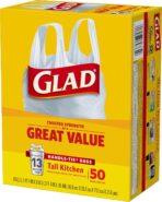 Glad Tall Kitchen Trash Bags 13 Gallon, Unscented Garbage Bags, Handle-Tie, 50 Count - Image 6