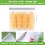 SPLF 6 Pack Reusable Gallon Freezer Bags Dishwasher Safe, BPA FREE Reusable Food Storage Bags, Extra Thick Leakproof Silicone Free 1 Gallon Bags for Marinate Meat, Cereal, Sandwich, Snack, Travel Item - Image 4
