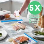 42 PCS Sous Vide Vacuum Sealer Set - 30 Reusable Bags, 5 Clips and Sealing Clips for Anova, Joule Cookers - Image 3