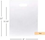 ClearBags 100 Clear Handle Bags 9x12, Extra Thick 2.25 Mil Retail Plastic Shopping Merchandise Gift Bags Tear Resistant Strong Durable Anti Stretch For Small Business LDPE Die Cut, 100% Recyclable - Image 3