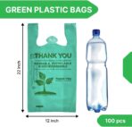 Lakesstory Biodegradable Green T-Shirt Bags | Compostable Grocery Bags | Eco-Friendly Plastic Bags - Image 3