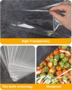 CUDICY 100pcs Cellophane Bags 10x14 Cellophane Wrap Goodie Bags Large Clear Gift Bag Party Favors Bag Clear Treat Bag with Ties Plastic Gift Wraps Packaging Wraps for Cookie Candy (No Gusset) - Image 5