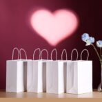 SUNCOLOR 25-Pack White Bags with Handles - Medium 8"×4.5"×10" Shopping Bags - Sturdy Kraft Paper Gift Bags for Retail, Party Favors, Merchandise, Business - Eco-Friendly Packaging - Image 7