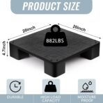 1 Pcs Plastic Pallet for Basement Storage Easy Stack Lightweight Floor Pallet Display Flooring Room Supermarket Christmas, Support up to 2000 Lbs (20'' L X 20'' W X 4.7'' H,Black) - Image 3