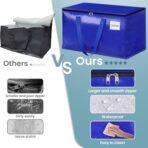 HomeHacks Moving Bags, 8-Pack Heavy Duty with Strong Zippers and Handles Collapsible Moving Supplies, Storage Totes for Packing & Moving Storing 93L-8 Pack (Blue) - Image 5