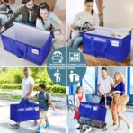 HomeHacks Moving Bags, 8-Pack Heavy Duty with Strong Zippers and Handles Collapsible Moving Supplies, Storage Totes for Packing & Moving Storing 93L-8 Pack (Blue) - Image 8