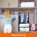 Vieshful 3 Pack Clear Clothes Storage Bag, 40L Plastic Blanket Storage Bag with Zipper, Foldable Closet Organizer, Moving bags for Comforter, Blanket, Bedding, Duvet, Toys - Image 7