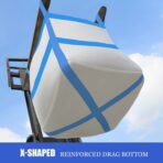 10Pcs FIBC Bulk Bag,One Ton Bag, 35.4"L x 35.4"W x 43.3"H,3300lbs SWL Safty Factor 3:1,Woven Polypropylene Bags,Four Hanging,Duffle Top Flat X-Bottom - Image 4