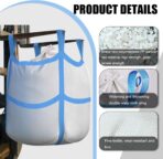 10Pcs FIBC Bulk Bag,One Ton Bag, 35.4"L x 35.4"W x 43.3"H,3300lbs SWL Safty Factor 3:1,Woven Polypropylene Bags,Four Hanging,Duffle Top Flat X-Bottom - Image 5