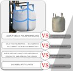 10Pcs FIBC Bulk Bag,One Ton Bag, 35.4"L x 35.4"W x 43.3"H,3300lbs SWL Safty Factor 3:1,Woven Polypropylene Bags,Four Hanging,Duffle Top Flat X-Bottom - Image 7