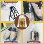 100 Pack Clear Shoe Bags for Travel, 12"x18" Large Travel Shoe Bags for Storage and Packing, Waterproof Drawstring Shoe Bag for Traveling, Bulk Travel Essentials for Men and Women - Image 4