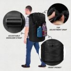 Laundry Bag with Shoulder Straps and Mesh Pocket Laundry Backpack Large Portable Laundry Hamper for College Travel, Laundromat, Apartment (Black) - Image 4