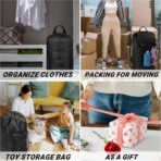 Laundry Bag with Shoulder Straps and Mesh Pocket Laundry Backpack Large Portable Laundry Hamper for College Travel, Laundromat, Apartment (Black) - Image 7