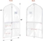 Univivi Clear PVC Dance Costume Bags (3 Pack) Garment Bag 40 Inch for Dance Competitions, with 4 Medium Clear Zipper Pockets and 1 Large Back Zippered Pocket [Upgraded Version] - Image 3