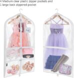 Univivi Clear PVC Dance Costume Bags (3 Pack) Garment Bag 40 Inch for Dance Competitions, with 4 Medium Clear Zipper Pockets and 1 Large Back Zippered Pocket [Upgraded Version] - Image 6