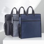 enyuwlcm Oxford Zippered Document Bag with Handle File Tote Bag Pouch for Carrying Paper Files Books Filing Folder 1 Pack (Black) - Image 3