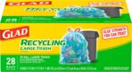 Glad Trash Bags, Large Drawstring Garbage Bags, 30 Gallon Blue Trash Bags for Large Kitchen Trash Can or Recycling, 28 Count - Packaging May Vary - Image 3