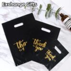 Heran 200PCS Thank You Bags with Handle Black Sale Bag for Small Business Clothes Boutique Gift, 3 Sizes Plastic Retail Grocery Shopping Bags, Reusable Goodie Bag Bulk for Store Party Favor Purchase - Image 5