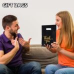 Heran 200PCS Thank You Bags with Handle Black Sale Bag for Small Business Clothes Boutique Gift, 3 Sizes Plastic Retail Grocery Shopping Bags, Reusable Goodie Bag Bulk for Store Party Favor Purchase - Image 9