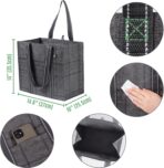 VENO 4 Pack Reusable Grocery Bags with Hard Bottom, Heavy-Duty Shopping Bags for Shopping Cart (Windowpane, 4 Pack) - Image 4