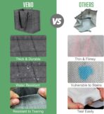 VENO 4 Pack Reusable Grocery Bags with Hard Bottom, Heavy-Duty Shopping Bags for Shopping Cart (Windowpane, 4 Pack) - Image 6