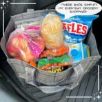 VENO 4 Pack Reusable Grocery Bags with Hard Bottom, Heavy-Duty Shopping Bags for Shopping Cart (Windowpane, 4 Pack) - Image 9