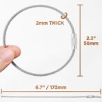 BlueCosto Wire Keychain Cable - 2mm Thick Stainless Steel Keyring Wire Loops w/Secure Screw Lock for Hanging Luggage Tags - Image 3