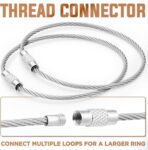 BlueCosto Wire Keychain Cable - 2mm Thick Stainless Steel Keyring Wire Loops w/Secure Screw Lock for Hanging Luggage Tags - Image 6