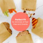 Fit Meal Prep 200 Pack Paper Sandwich Bags 7 x 6”, Greaseproof Snack Bags, Unbleached Pastry Bag, Recyclable Small Brown Paper Bags, Cookie Sleeves, Food Packing for Bakery, Donuts - Image 7