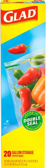 Glad Zipper Food Storage Plastic Bags, Gallon, 20 Count (Packaging May Vary) - Image 8