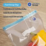 Sous Vide Bags 27Pcs, BPA Free Reusable, Double-Layered Food Storage (8.5 x 8.5 in) for Cooking, Food Storage, and Microwave Heating. Includes 20 Vacuum Zipper Bags, 2 Seal Clips, and 5 Air Valves. - Image 4