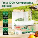 Compostable Sandwich Size Food Storage Bags Freezer and Leak Proof, (25 Eco Zip) Seal well for Sandwich or Fruit Plant-Based BPA-free (25) - Image 4