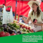 (Medium Size) OrangeBio Certified Home Compostable Shopping Bags, 500 Ct, 10" x 6" x 20", Medium, Hold 20 lbs, Thank You, Grocery, Take Out, T Shirt, To-go bags for Retail, Restaurant - Image 7