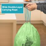 13 Gallon,100 Count, Compostable Trash Bags with Drawstring,Tear Resistant Kitchen Food Scrap Waste Bag, ASTM D6400, US BPI and Europe OK Compost Home Certified - Image 8