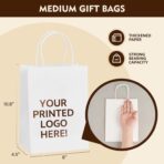 YEEHAW 50 Count Custom Printed Paper Bags, Personalized Kraft Paper Bags with Personal Logo, Ideal for Brand Promotion in Retailing, Gift Wrapping and Shopping - Image 3