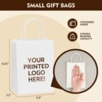 YEEHAW 50 Count Custom Printed Paper Bags, Personalized Kraft Paper Bags with Personal Logo, Ideal for Brand Promotion in Retailing, Gift Wrapping and Shopping - Image 4